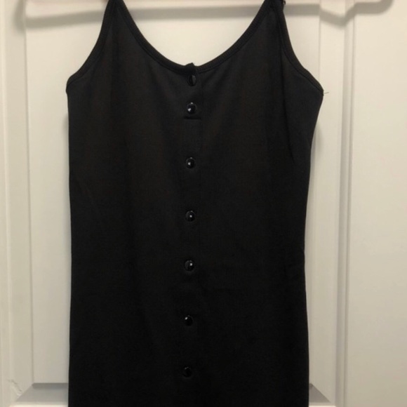 Dresses & Skirts - Black Button Front Mini Dress